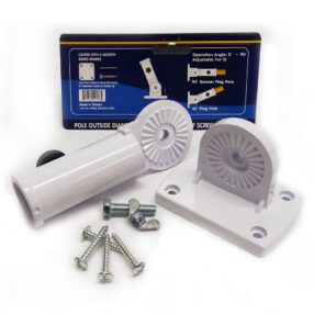 Aluminum Alloy Adjustable White - Holder FA199006 Enamel Coated Flag Accessories