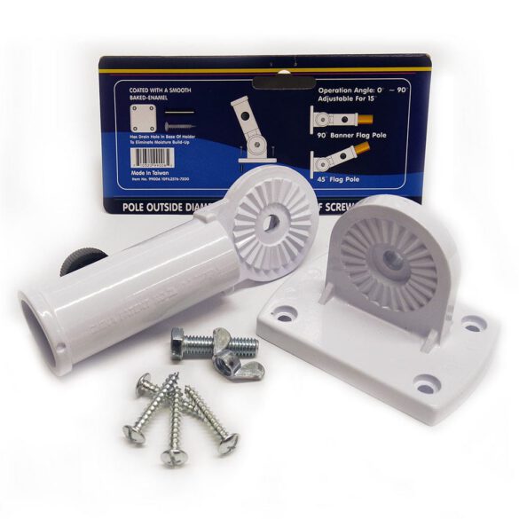 Aluminum Alloy Adjustable White - Holder FA199006 Enamel Coated Flag Accessories