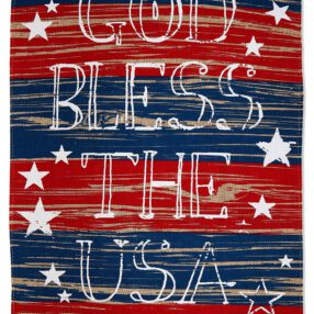 God Bless The USA Burlap - Patriotic Americana Vertical Applique Decorative Flags HGE80024 Imported