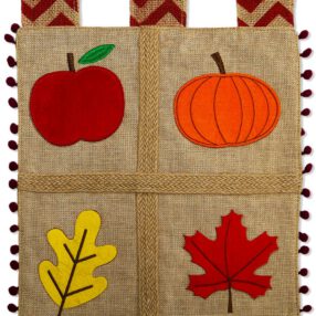 Autumn Collage - Harvest & Autumn Fall Vertical Applique Decorative Flags HGE80042 Imported