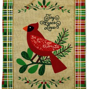 Cardinal Joy Burlap - Winter Wonderland Winter Vertical Applique Decorative Flags HGE80084 Imported