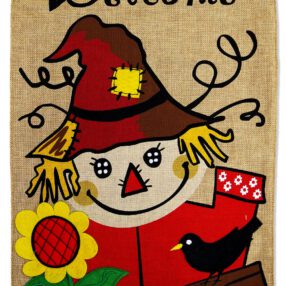 Happy Scarecrow - Harvest & Autumn Fall Vertical Applique Decorative Flags HGE80202 Imported