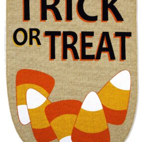 Candy Corn Burlap - Halloween Fall Vertical Applique Decorative Flags HGE80234 Imported