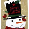 Christmas Friends Snowman Burlap - Christmas Winter Vertical Applique Decorative Flags HGE80235 Imported