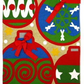 Christmas Ornaments Burlap - Christmas Winter Vertical Applique Decorative Flags HGE80246 Imported