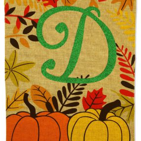 Fall Pumpkin D Burlap - Harvest & Autumn Fall Vertical Applique Decorative Flags HGE80272 Imported
