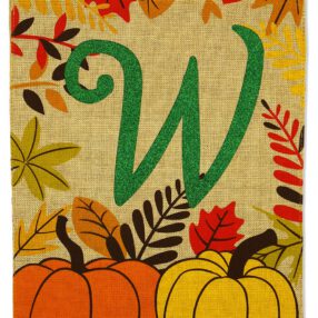 Fall Pumpkin W Burlap - Harvest & Autumn Fall Vertical Applique Decorative Flags HGE80274 Imported