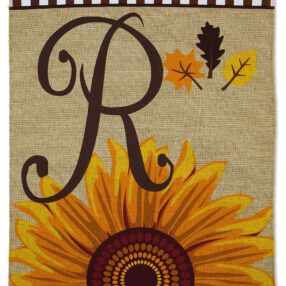 Harvest R Burlap - Harvest & Autumn Fall Vertical Applique Decorative Flags HGE80279 Imported