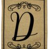 Classic D Burlap - Simply Beauty Interests Vertical Applique Decorative Flags HGE80282 Imported