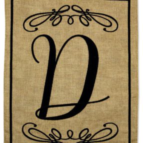 Classic D Burlap - Simply Beauty Interests Vertical Applique Decorative Flags HGE80282 Imported