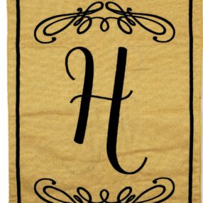 Classic H Burlap - Simply Beauty Interests Vertical Applique Decorative Flags HGE80283 Imported