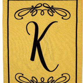 Classic K Burlap - Simply Beauty Interests Vertical Applique Decorative Flags HGE80284 Imported