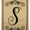 Classic S Burlap - Simply Beauty Interests Vertical Applique Decorative Flags HGE80285 Imported