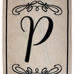 Classic P Burlap - Simply Beauty Interests Vertical Applique Decorative Flags HGE80287 Imported
