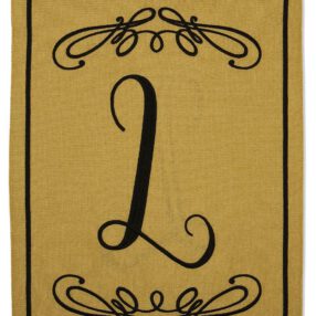 Classic L Burlap - Simply Beauty Interests Vertical Applique Decorative Flags HGE80288 Imported
