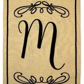 Classic M Burlap - Simply Beauty Interests Vertical Applique Decorative Flags HGE80289 Imported