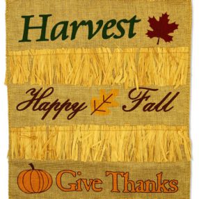 Harvest, Fall, Give Thanks Burlap - Harvest & Autumn Fall Vertical Applique Decorative Flags HGE80341 Imported