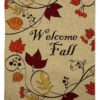 Classic Welcome Fall Burlap - Harvest & Autumn Fall Vertical Applique Decorative Flags HGE80345 Imported