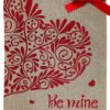 Be Mine Burlap - Valentines Spring Vertical Applique Decorative Flags HGE80385 Imported