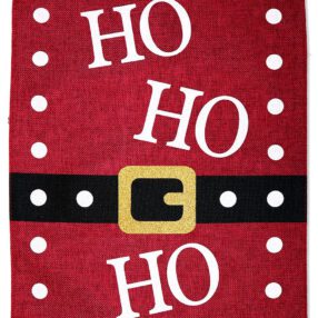 HOHOHO Burlap - Christmas Winter Vertical Applique Decorative Flags HGE80437 Imported