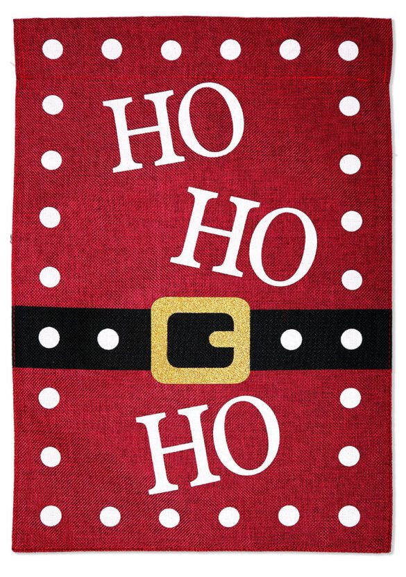 HOHOHO Burlap - Christmas Winter Vertical Applique Decorative Flags HGE80437 Imported