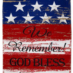God Bless America Burlap - Patriotic Americana Vertical Applique Decorative Flags HGE80500 Imported