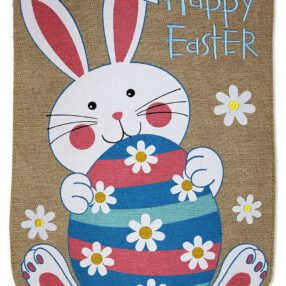 Happy Easter Burlap - Easter Spring Vertical Applique Decorative Flags HGE80505 Imported