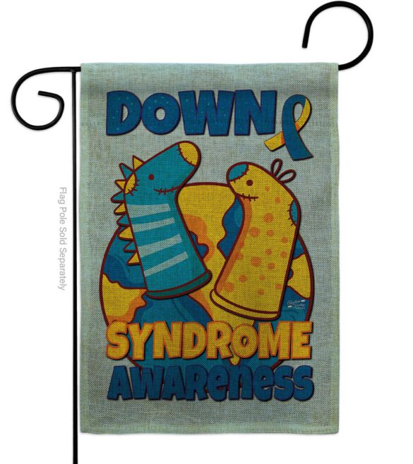 Down Syndrome Sock - Support Inspirational Vertical Impressions Decorative Flags HG130424 Made In USA - Image 22