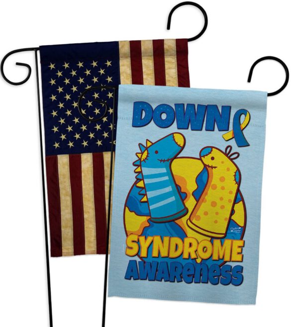Down Syndrome Sock - Support Inspirational Vertical Impressions Decorative Flags HG130424 Made In USA - Image 7