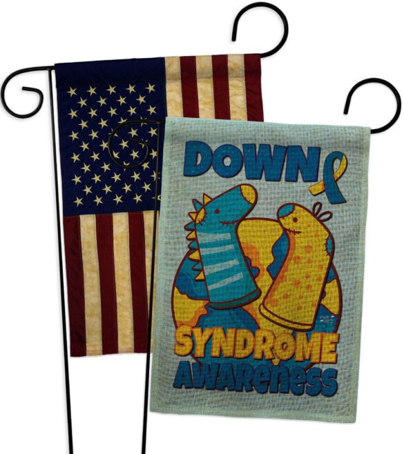 Down Syndrome Sock - Support Inspirational Vertical Impressions Decorative Flags HG130424 Made In USA - Image 28