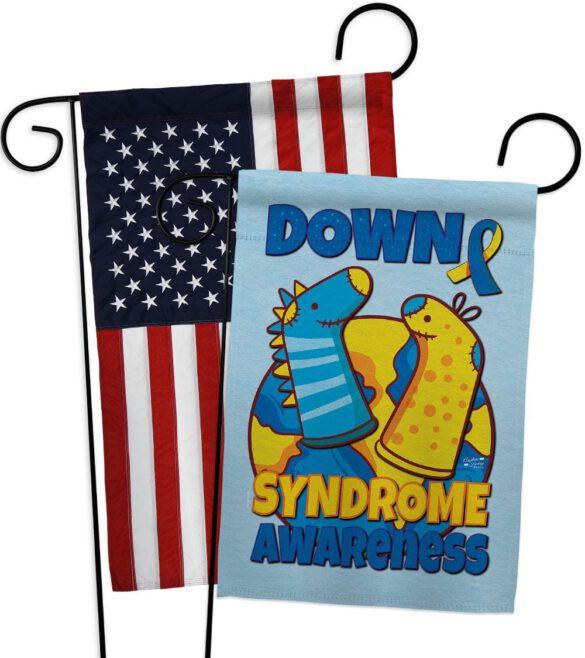 Down Syndrome Sock - Support Inspirational Vertical Impressions Decorative Flags HG130424 Made In USA - Image 9