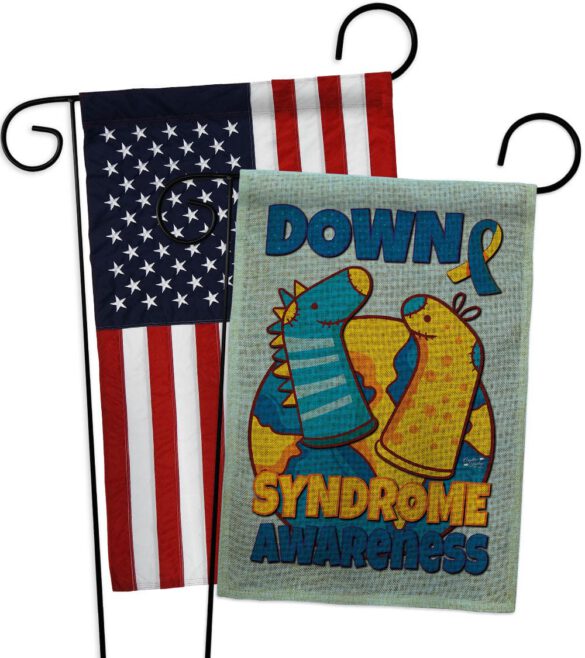 Down Syndrome Sock - Support Inspirational Vertical Impressions Decorative Flags HG130424 Made In USA - Image 30