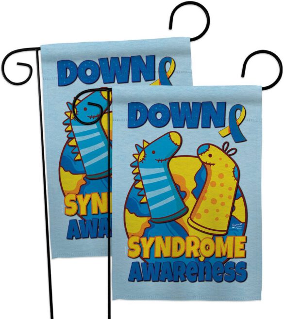 Down Syndrome Sock - Support Inspirational Vertical Impressions Decorative Flags HG130424 Made In USA - Image 11