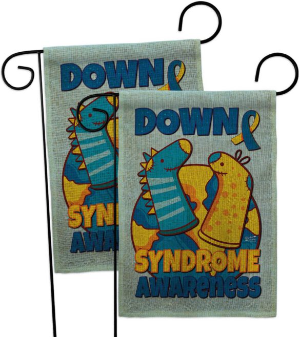 Down Syndrome Sock - Support Inspirational Vertical Impressions Decorative Flags HG130424 Made In USA - Image 32