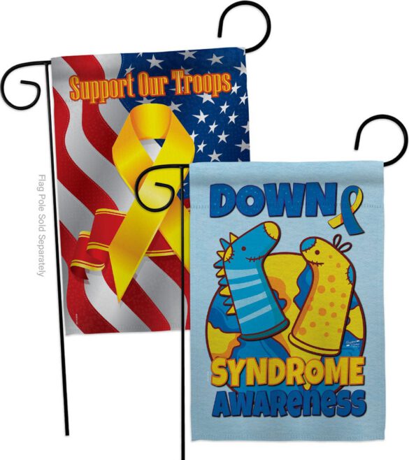 Down Syndrome Sock - Support Inspirational Vertical Impressions Decorative Flags HG130424 Made In USA - Image 13