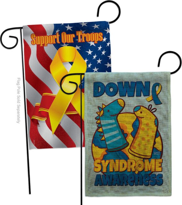 Down Syndrome Sock - Support Inspirational Vertical Impressions Decorative Flags HG130424 Made In USA - Image 34