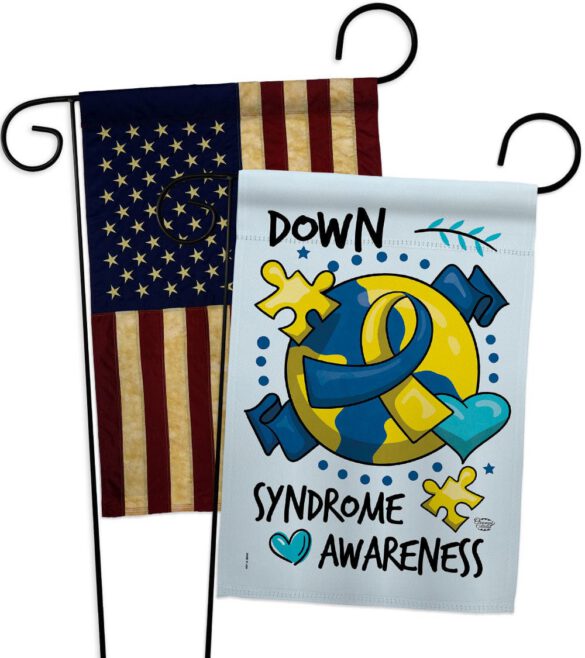 Down Syndorome Heart - Support Inspirational Vertical Impressions Decorative Flags HG190183 Made In USA - Image 7