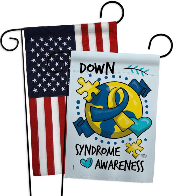Down Syndorome Heart - Support Inspirational Vertical Impressions Decorative Flags HG190183 Made In USA - Image 9