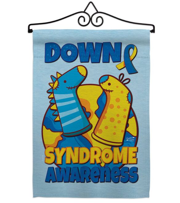 Down Syndrome Sock - Support Inspirational Vertical Impressions Decorative Flags HG130424 Made In USA - Image 16