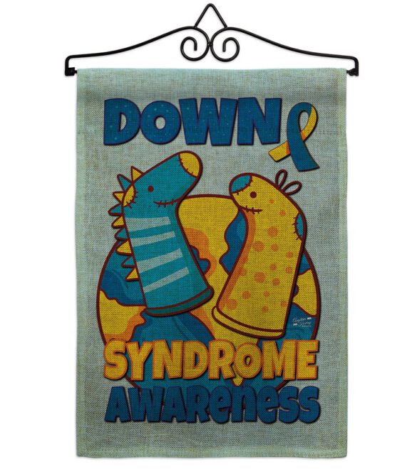 Down Syndrome Sock - Support Inspirational Vertical Impressions Decorative Flags HG130424 Made In USA - Image 37