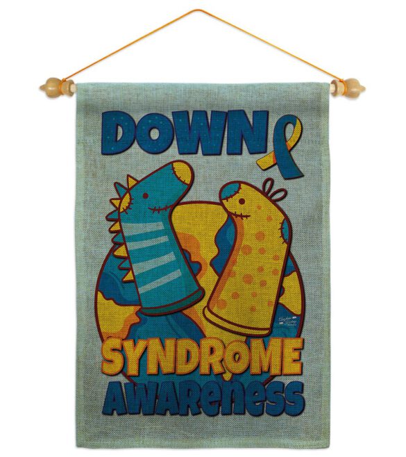 Down Syndrome Sock - Support Inspirational Vertical Impressions Decorative Flags HG130424 Made In USA - Image 40