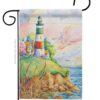 Cliff Lighthouse - Beach Coastal Vertical Impressions Decorative Flags HG106064 Made In USA