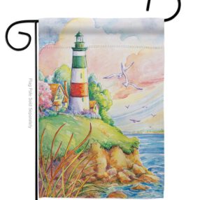 Cliff Lighthouse - Beach Coastal Vertical Impressions Decorative Flags HG106064 Made In USA
