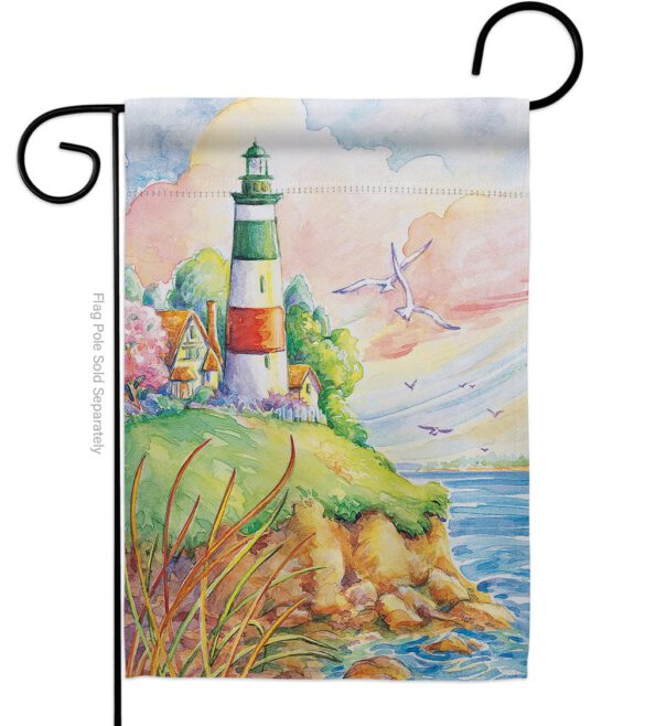 Cliff Lighthouse - Beach Coastal Vertical Impressions Decorative Flags HG106064 Made In USA
