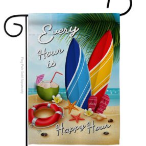 Beach Every Hour - Beach Coastal Vertical Impressions Decorative Flags HG106080 Made In USA