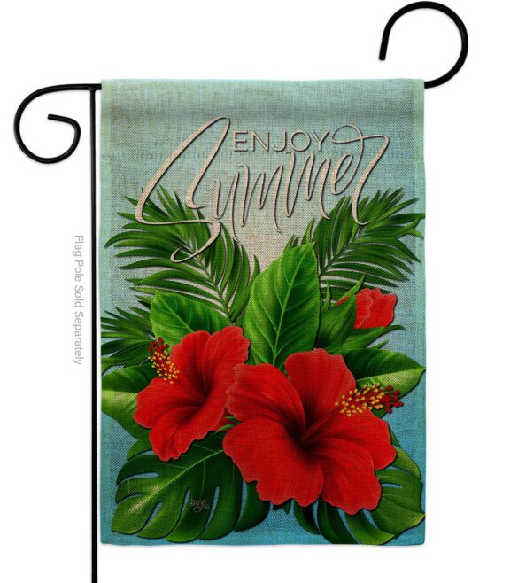 Enjoy Hibiscus - Beach Coastal Vertical Impressions Decorative Flags HG106095 Made In USA - Image 11