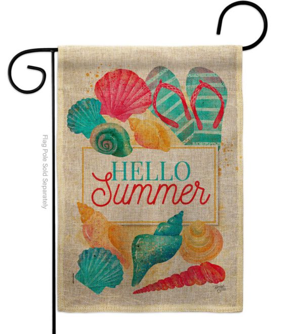 Hello Beach Time - Beach Coastal Vertical Impressions Decorative Flags HG106108 Made In USA - Image 11