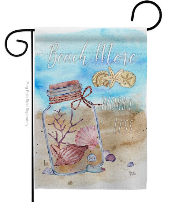 Beach More - Beach Coastal Vertical Impressions Decorative Flags HG106110 Made In USA