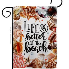 Better At Beach - Beach Coastal Vertical Impressions Decorative Flags HG106114 Made In USA