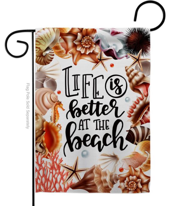 Better At Beach - Beach Coastal Vertical Impressions Decorative Flags HG106114 Made In USA